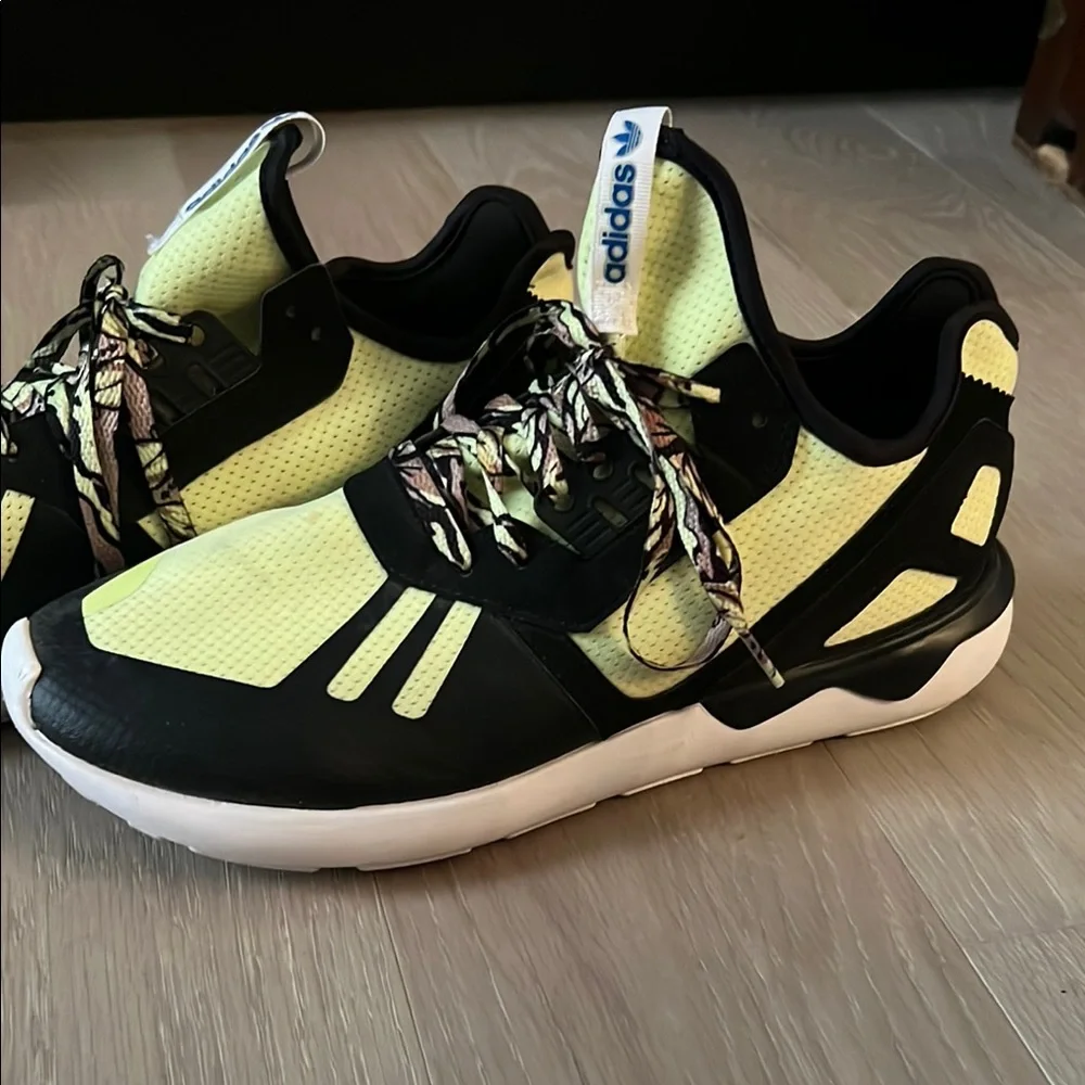 Adidas Neon Yellow and Black Athletic Shoes - Picture 6 of 6